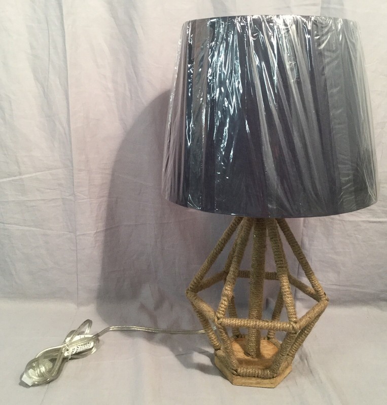 Pottery Barn Kids Geo Rope Lamp With Linen Shade Ebay