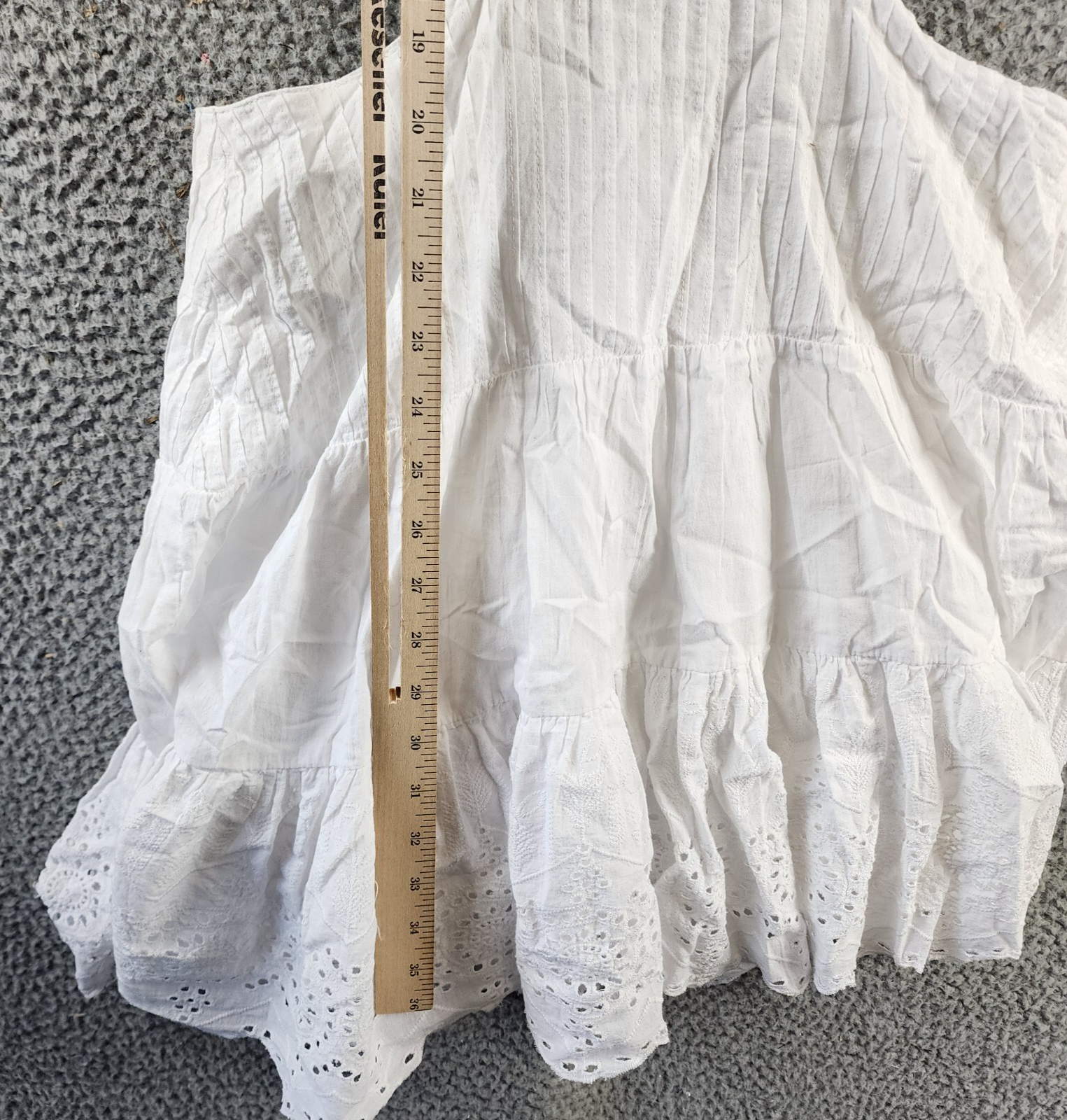 French Connection Esse Eyelet Cutout Sleeveless A-Line Dress Women 8 Linen White - Picture 10 of 14