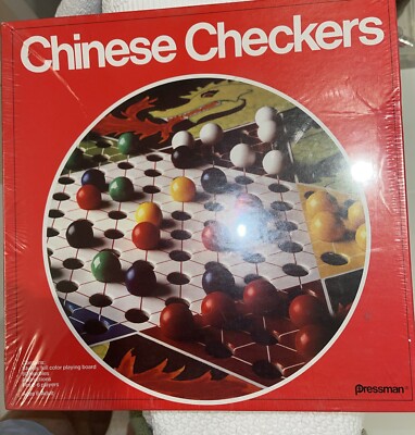 Pressman Chinese Checkers Board Game 1978 Vintage New in Box Original Shrinkwrap