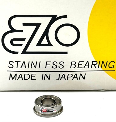 EZO FR188 ZZ FLANGED BALL BEARING METAL SHIELDED STAINLESS STEEL 1/4''x1/2''x3/16''