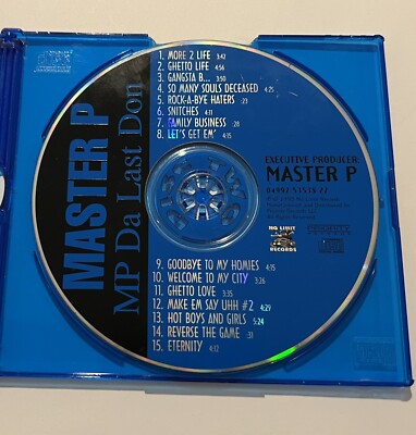 MP Da Last Don - Master P (CD, 1998, No Limit Records) 1 Disc Only, No Cover