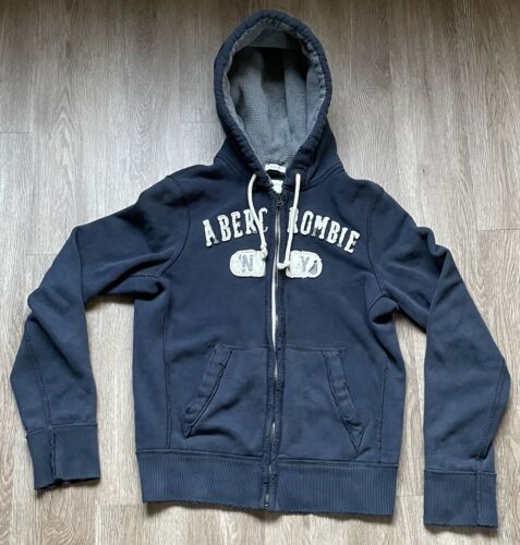 Abercrombie & Fitch Blue Muscle Fit Full Zip Hooded Sweater Abercrombie & Fitch Blue Muscle Fit Full Zip Hooded Sweater