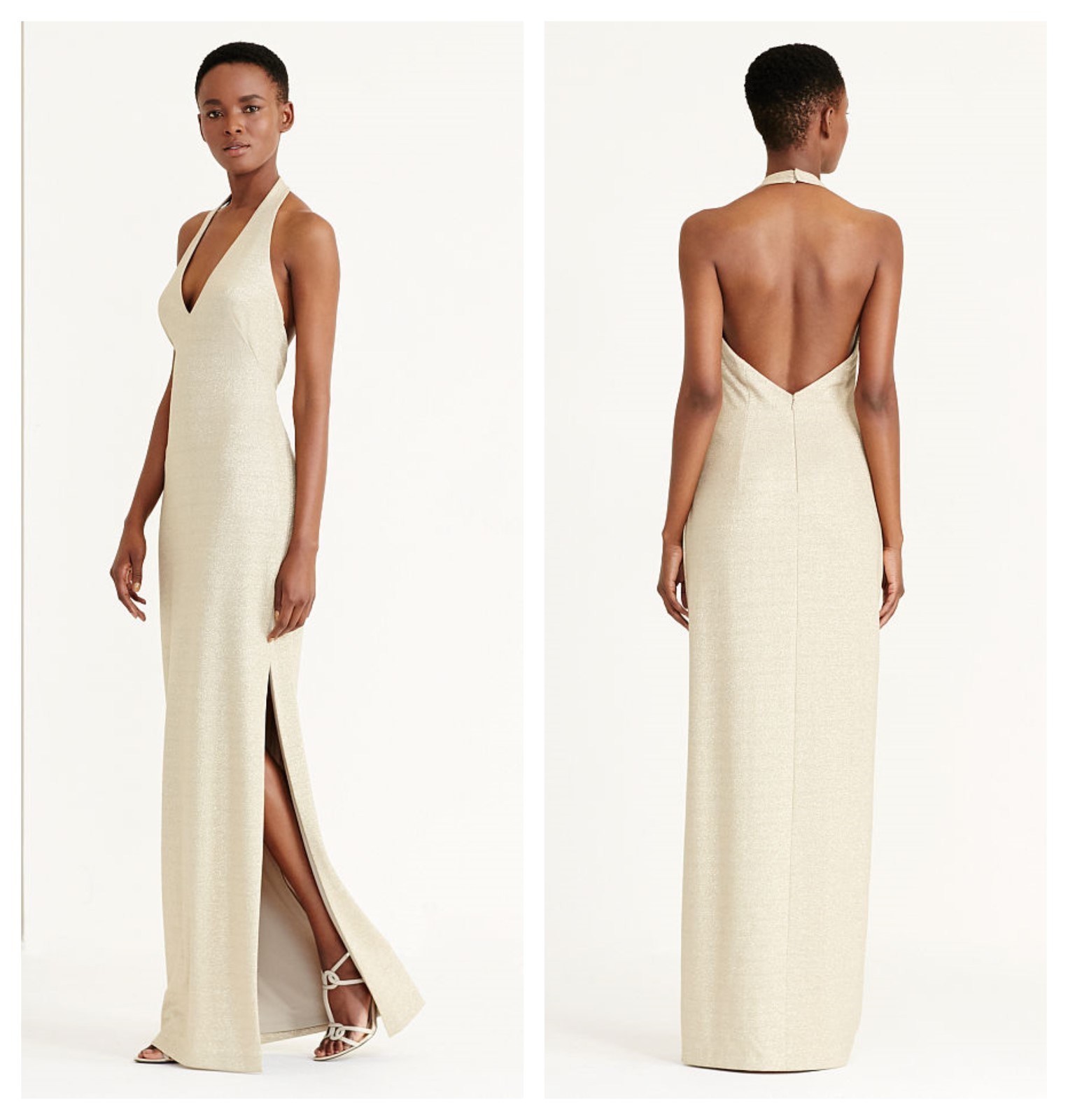 open back halter dress