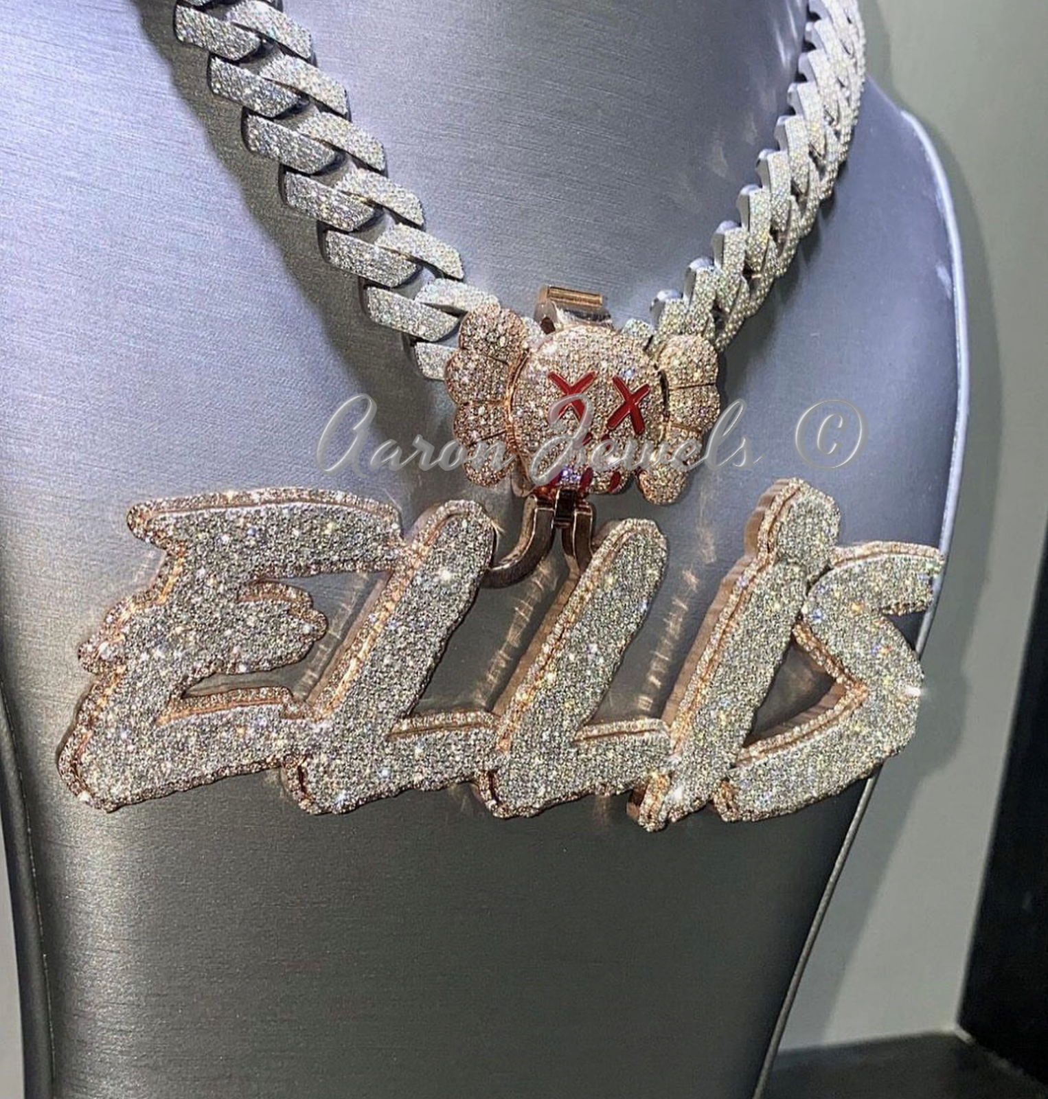 Pre-owned Handmade Men's Vvs1 Moissanite Customize Ellis Name Pendant Real 925 Silver Passes Tester In White/colorless
