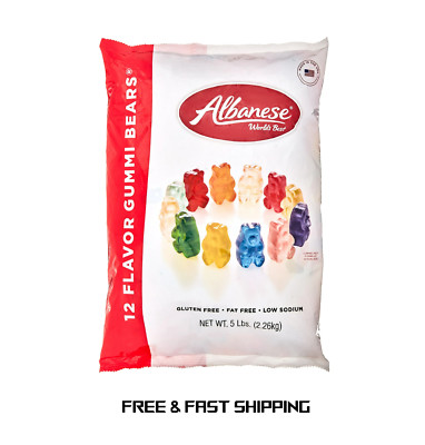 Albanese World's Best 12 Flavor Gummi Bears, 5lbs New