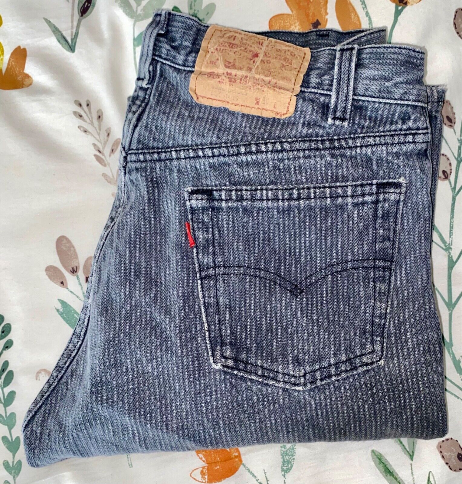 Vintage 1980's Levis 501 Student Denim Pin Stripe Black Vintage 1980's Levis 501 Student Denim Pin Stripe Black