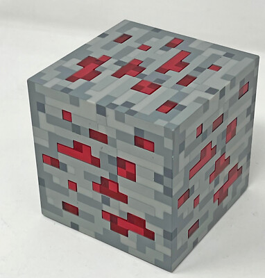 Minecraft ThinkGeek 3  Red Ore Cube Block Tap Night Light - 3 Levels - Tested