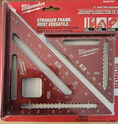 Milwaukee 7 ''Rafter Square & 4-1/2'' Trim Square , Lightweight Set, New Sealed