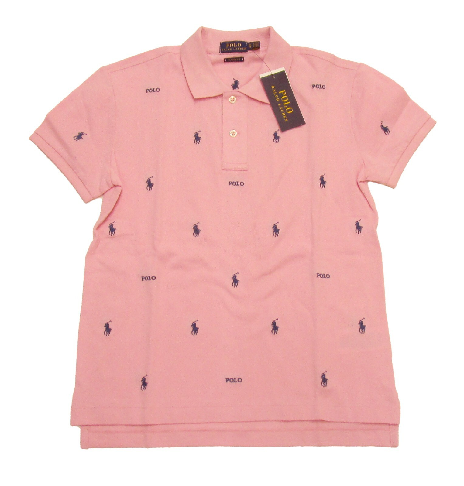 Polo Ralph Lauren Women's Pink All Over Logo Short Sleeve