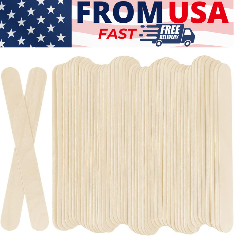 100Pcs Jumbo Wooden Craft Sticks Popsicle Stick 6” Long X 3/4”Wide Treat Ice Pop