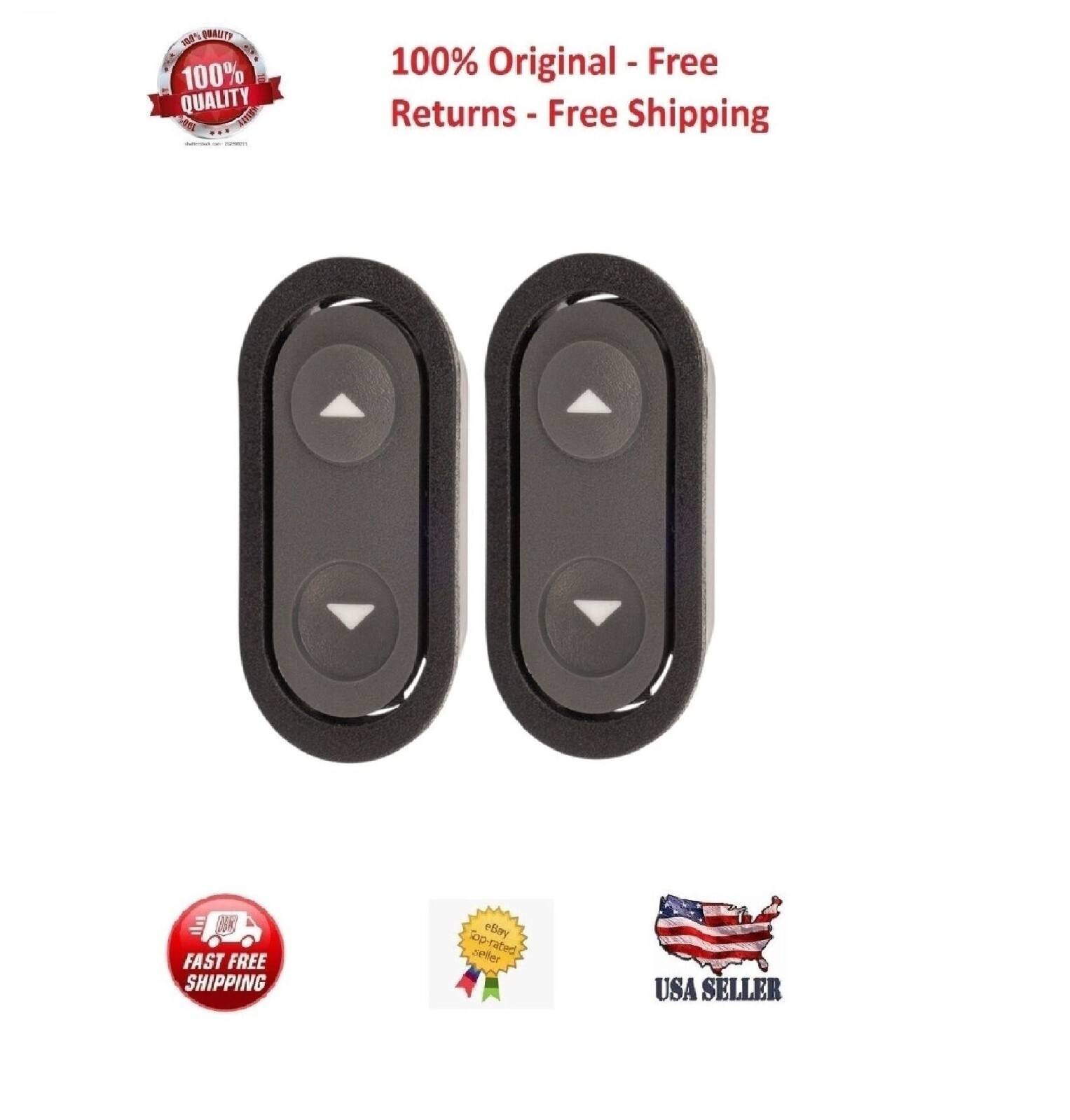 Power Window Switch Button Pair Set for 90-94 Chevy GMC