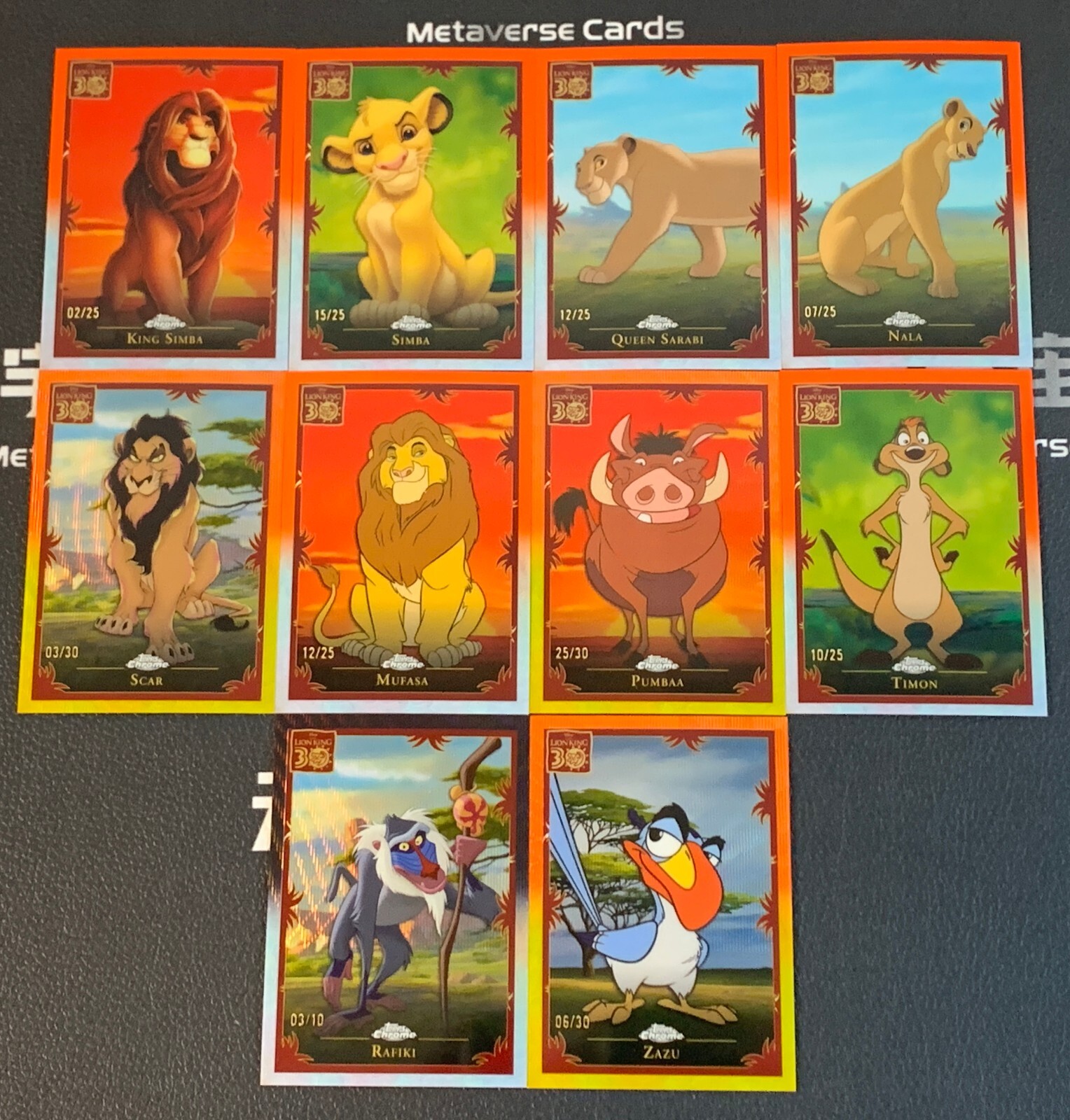 2024 Topps Chrome Disney 100 Lion king Simba Mufasa Scar 2024 Topps Chrome Disney 100 Lion king Simba Mufasa Scar