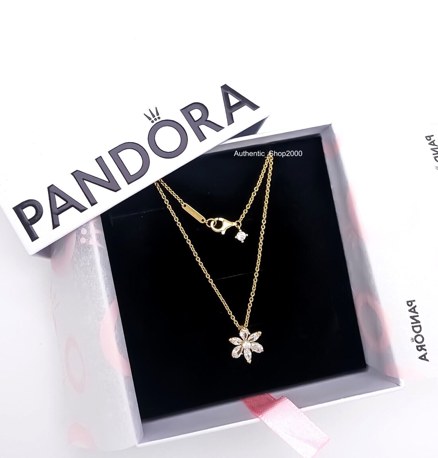 NEW Authentic PANDORA Gold Sparkling Herbarium Flower NEW Authentic PANDORA Gold Sparkling Herbarium Flower