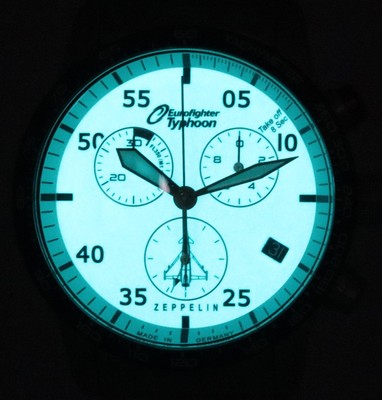 Pre-owned Zeppelin Eurofighter Typhoon Chronograph Quartz 7298m-5 7298m5 Men's Watch