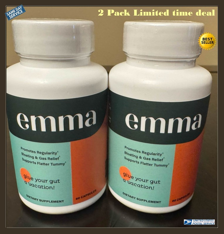 Emma Gut Health Supplement - 60 Cap -Relief from Gas