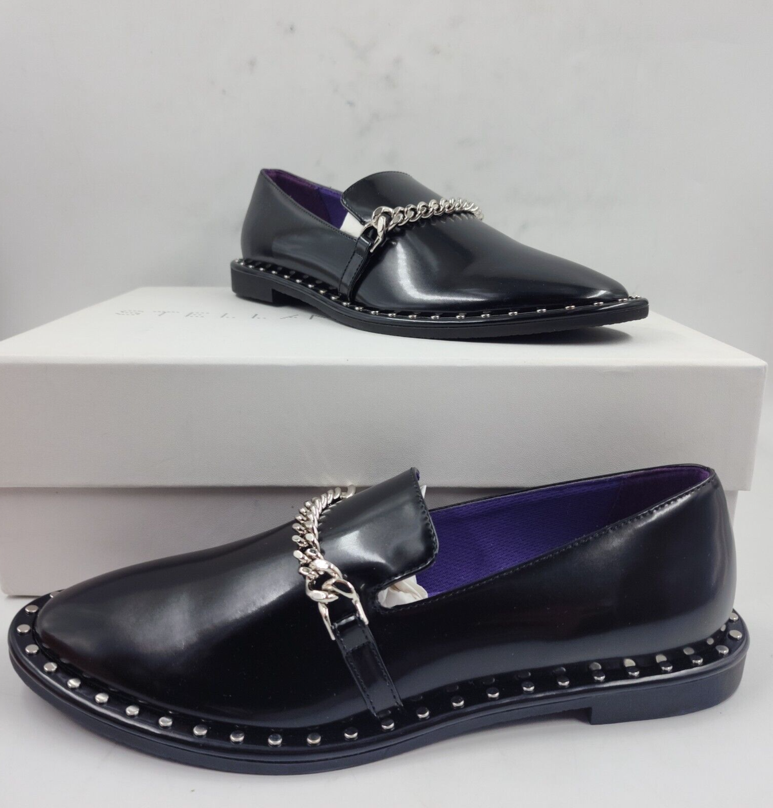 Stella McCartney Falabella Chain Loafers Women's 36/6US Black Round Toe Slip On - Picture 1 of 16