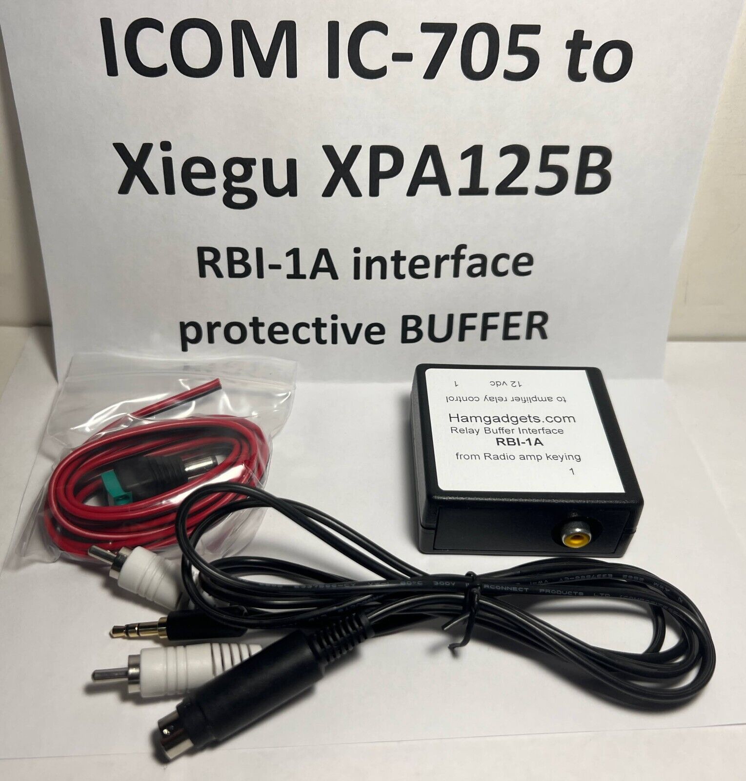 ICOM IC-705 to Xiegu XPA125B amplifier keying cable RBI-1A ICOM IC-705 to Xiegu XPA125B amplifier keying cable RBI-1A