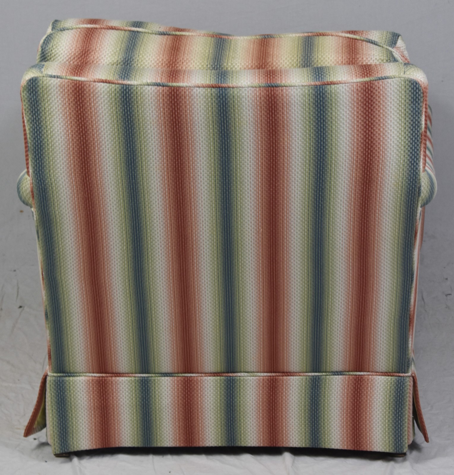 BAKER Upholstered Chaise Lounge with High End Colorful Stripped Fabric