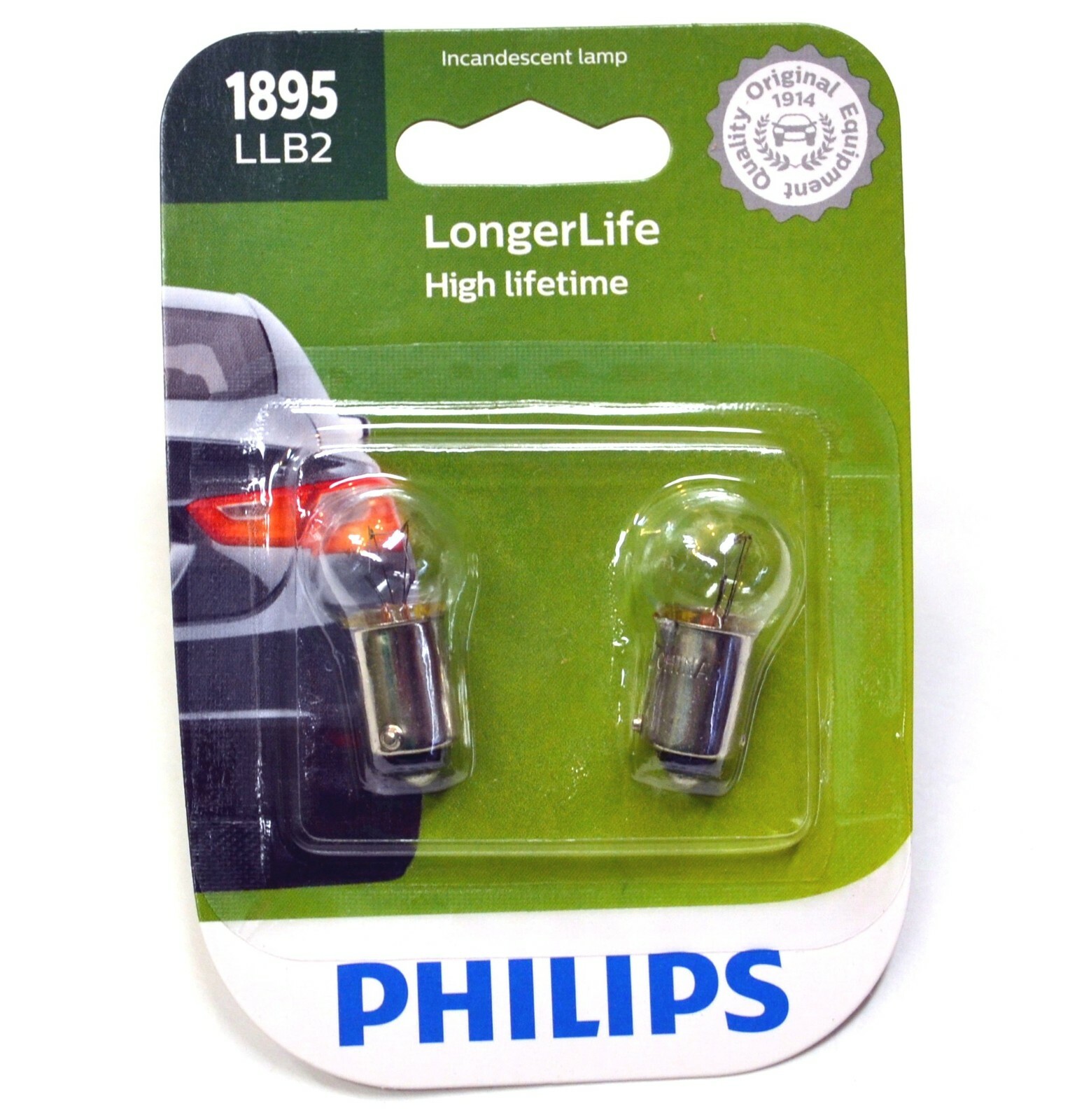 Philips LongerLife BA9s 1895 3.8W Two Bulbs Tail Parking Light Replacement Stock Philips LongerLife BA9s 1895 3.8W Two Bulbs Tail Parking Light Replacement Stock
