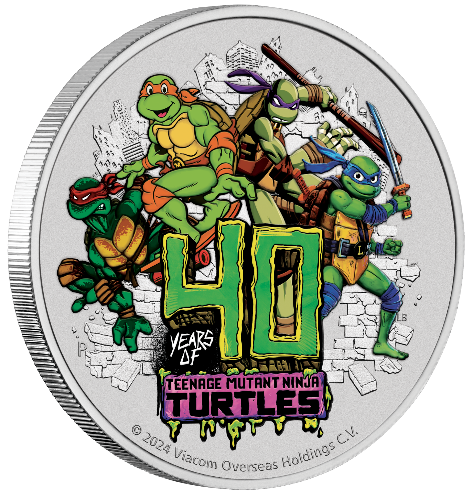 2024 TEENAGE MUTANT NINJA TURTLES™ 40TH ANN. 1oz SILVER $1 2024 TEENAGE MUTANT NINJA TURTLES™ 40TH ANN. 1oz SILVER $1