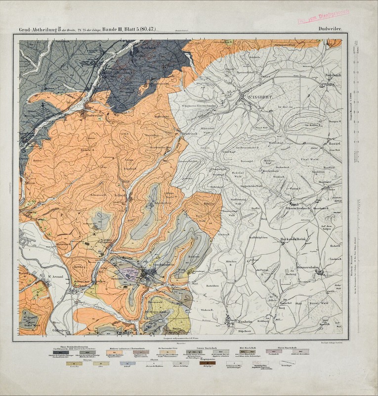 Karte Saarland Dudweiler Sulzbach SaarbrÃ¼Cken Bischmisheim Fechingen 1875