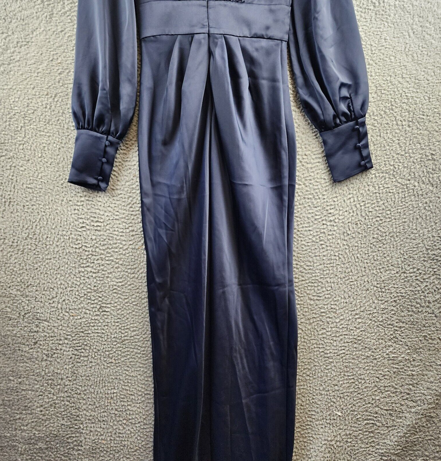 Ramy Brook Madelane Plunging Maxi Dress Women's 0 Navy Solid Back Zip Closure - Picture 18 of 19