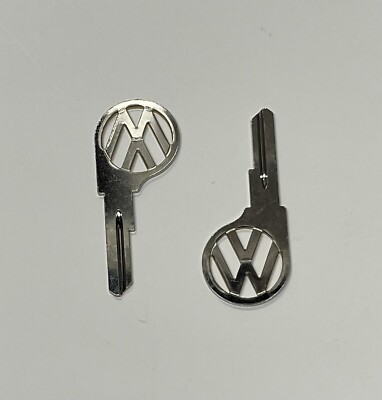 VW LOGO KEY BLANK SET OF 2 (PAIR)  K PROFILE 1967-1970 VOLKSWAGEN T1 BUG BEETLE