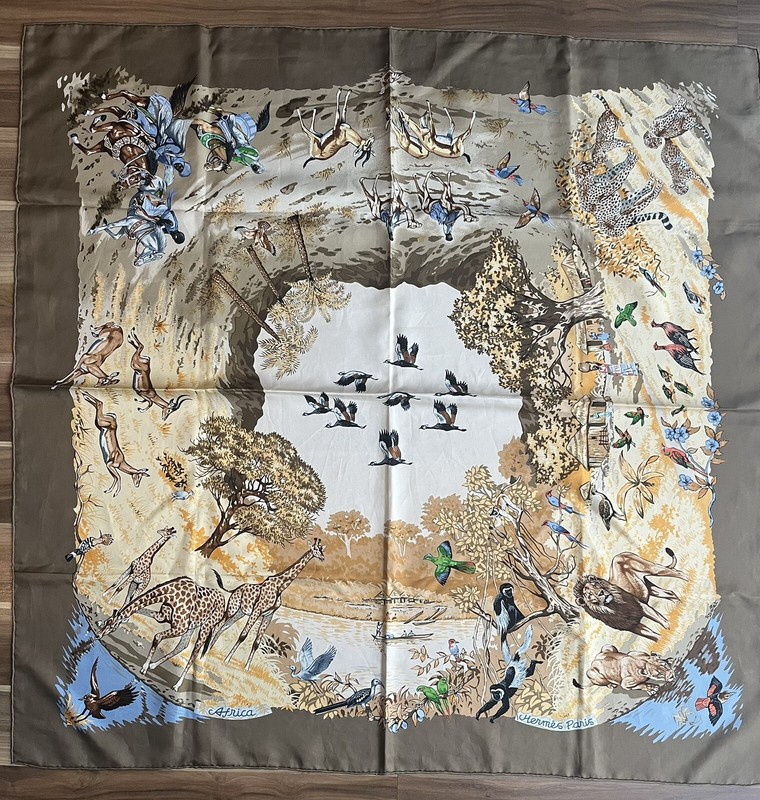 Foulard HermÃ¨S CarrÃ©, Africa, 90x90, ÃTat Impeccable.
