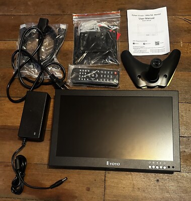 Eyoyo 12'' TFT LCD Monitor with AV, BNC, HDMI, VGA, USB - 1366x768 Model: EM12X