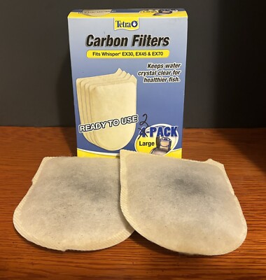 Tetra Large Carbon Filter Cartridge Pad Whisper EX30, 45 or 70 2 Pack FREE SHIP!