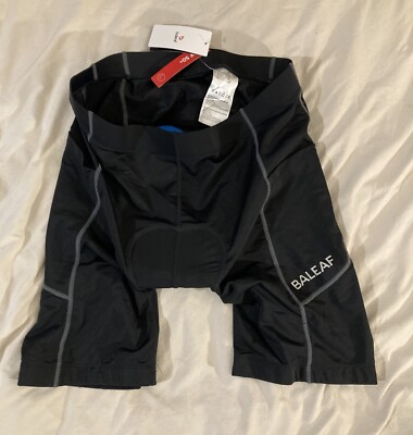 Baleaf XL Black Padded Cycling Shorts W/ White Trim Performance Athletic UPF NWT