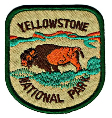 ⫸ YELLOWSTONE NATIONAL PARK NP Iron-on Embroidered PATCH Wyoming WY Bison NEW