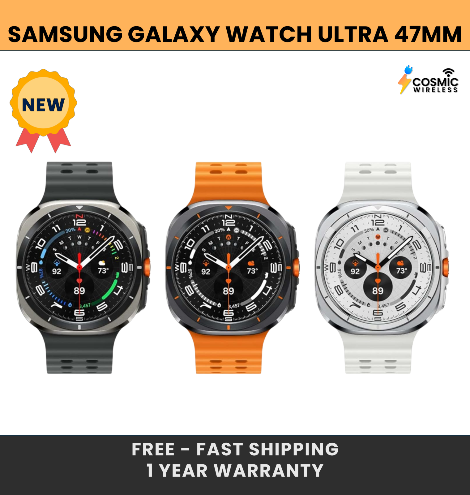 SAMSUNG - Galaxy Watch7 Ultra 47ｍｍ ホワイト LTE版 新品 Samsung Galaxy Watch Ultra Smartwatch 47mm White - SM