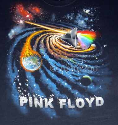 PINK FLOYD-DARK SIDE GALACTIC-Liquid Blue Moon Solar System Space T shirt 3XL-5X