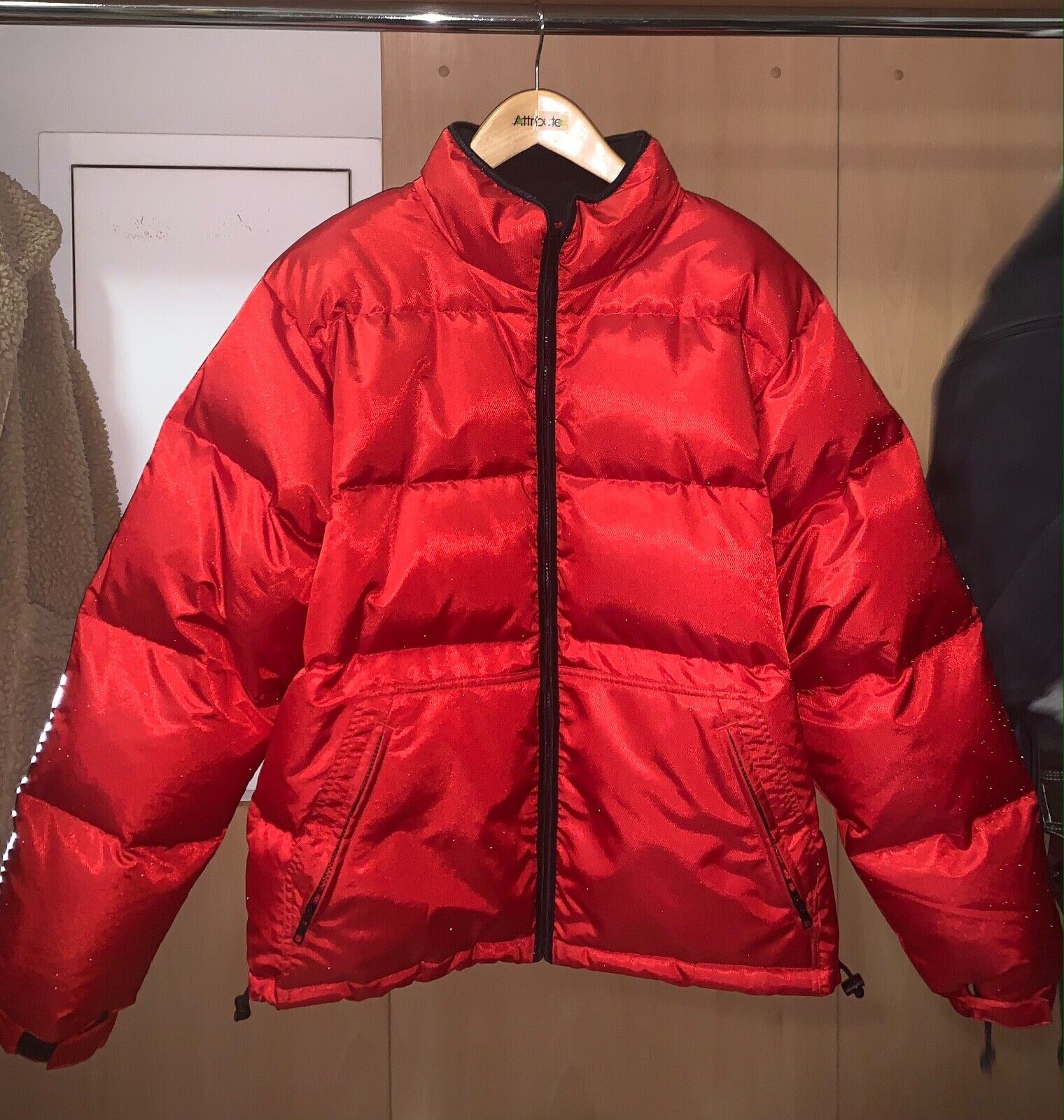 Supreme Reflective Sleeve Logo Puffy Jacket in Red | eBay Supreme Reflective Sleeve Logo Puffy Jacket in Red | eBay