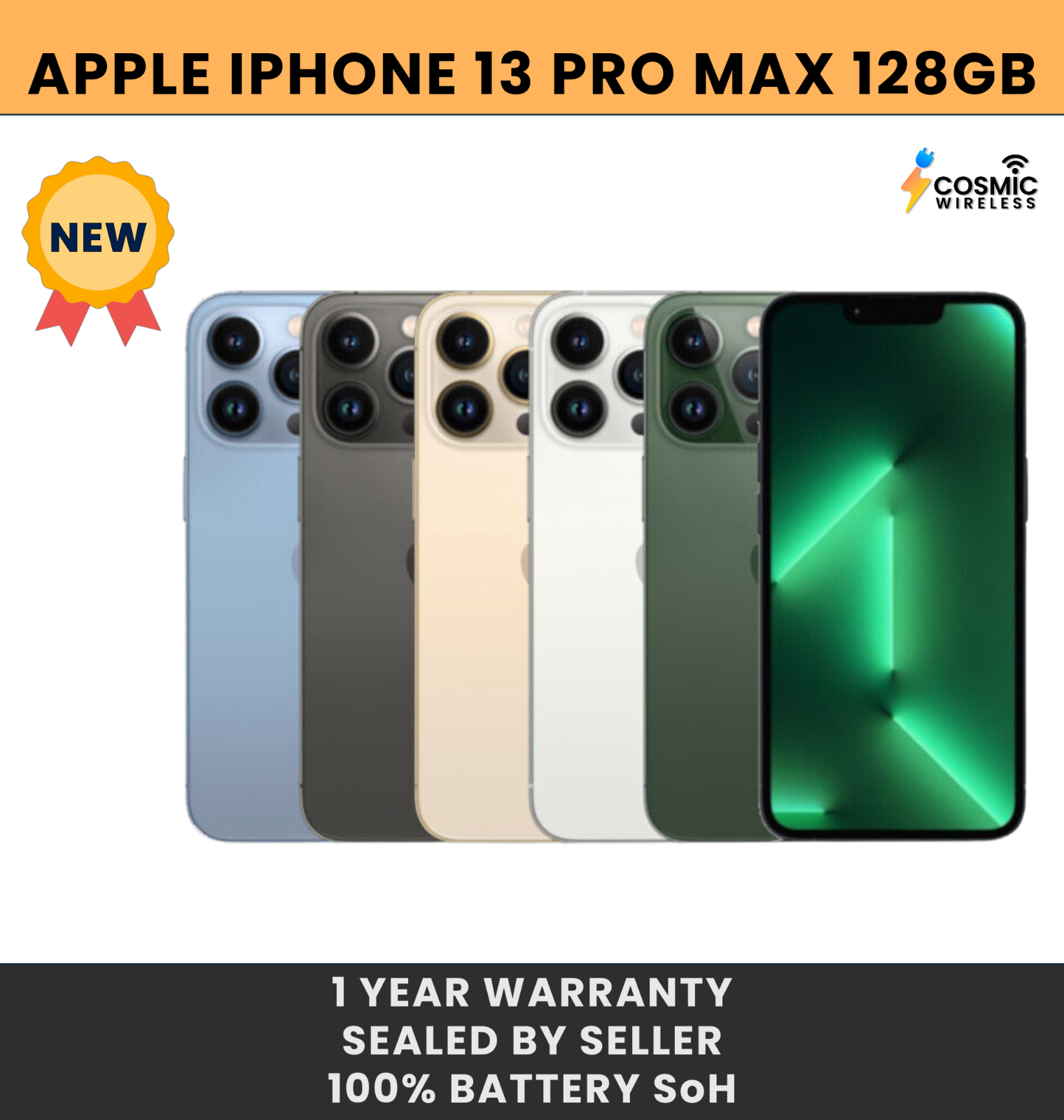 NEW Apple iPhone 13 Pro Max 128GB Factory Unlocked 5G (GSM