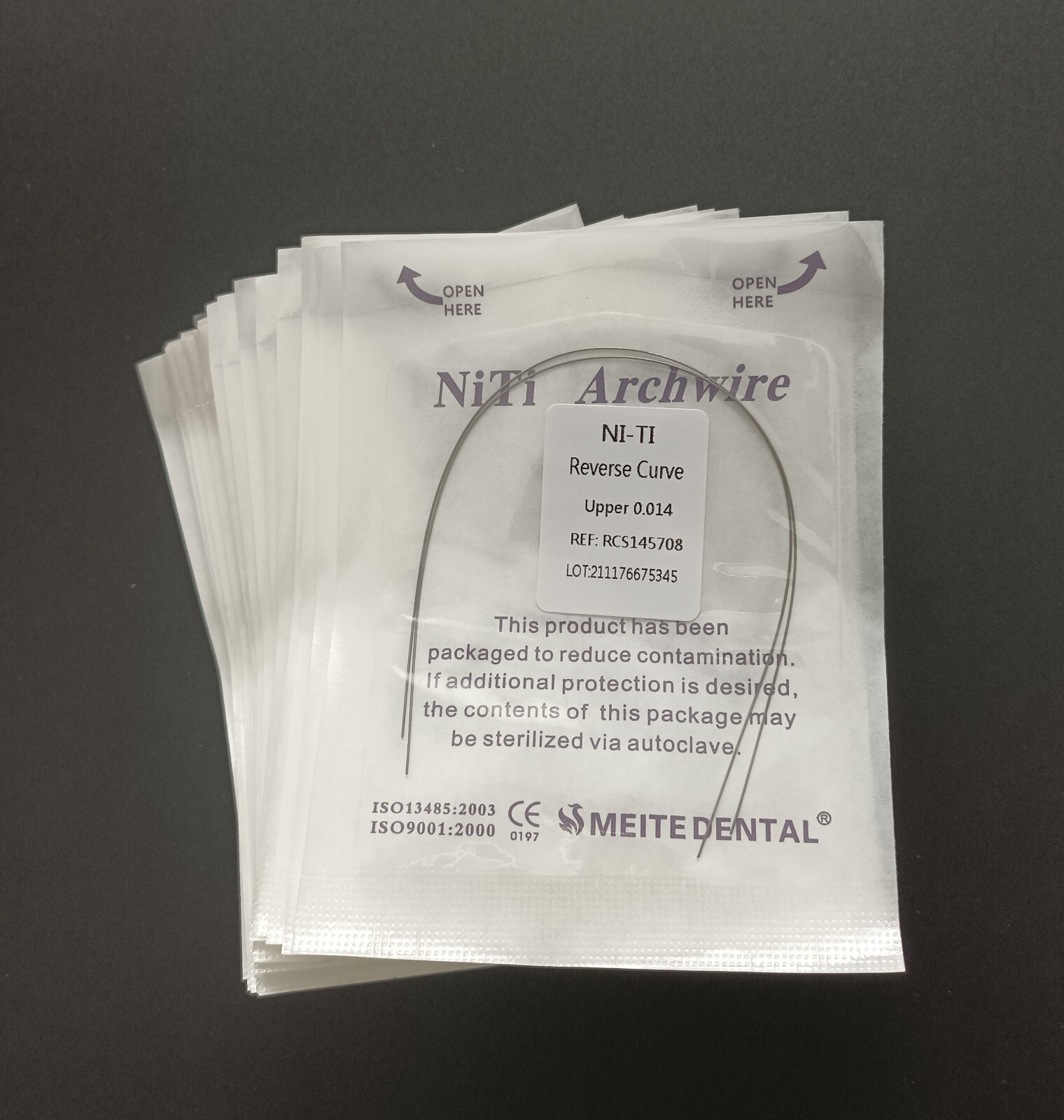 Dental Orthodontic Reverse Curve Arch Wire Niti Super Elastic Round Wires