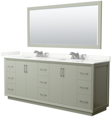 Wyndham Collection WCF414184D-QTZ-US3M70 Strada 84'' - Light Green / Giotto