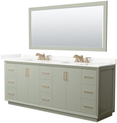 Wyndham Collection WCF414184D-QTZ-US3M70 Strada 84'' - Light Green / Giotto