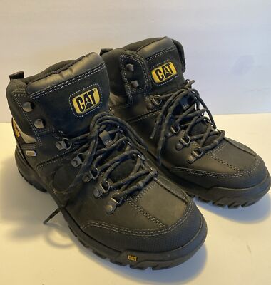 Caterpillar Men's Work Boots Waterproof Soft Toe Black Size 11 Wide P74129