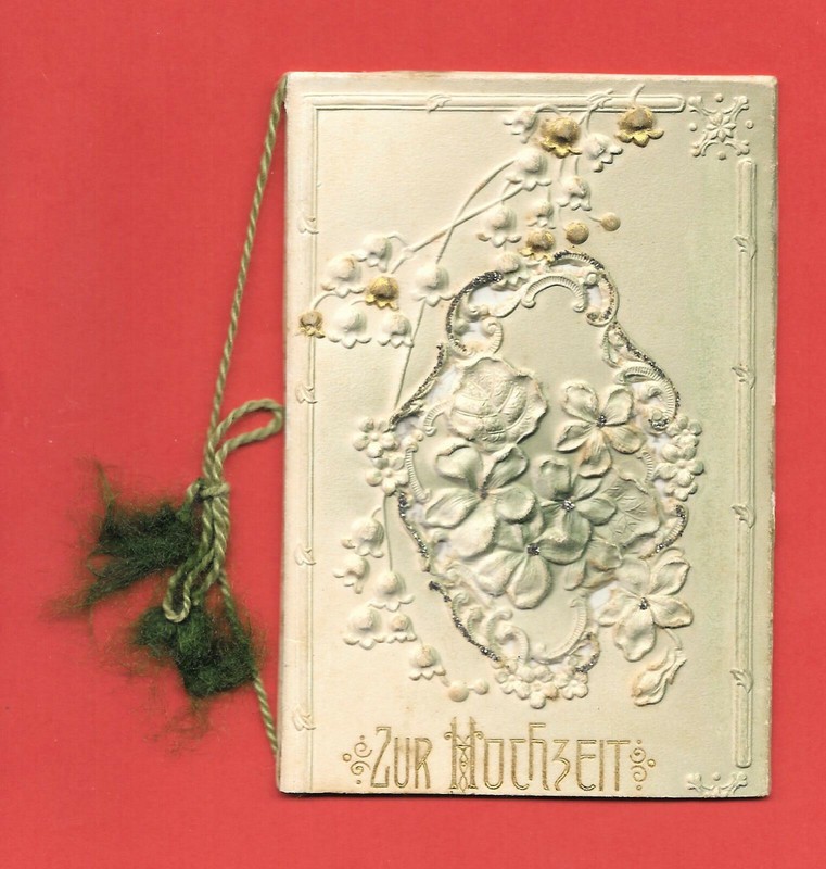 PrÃ¤Chtige, Alte GlÃ¼Ckwunschkarte -Art Nouveau- * Anfg.1900 [Gwk-068] 