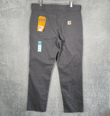Carhartt Rugged Flex Relaxed Fit Gray Canvas Work Pants 102517 36x34 New