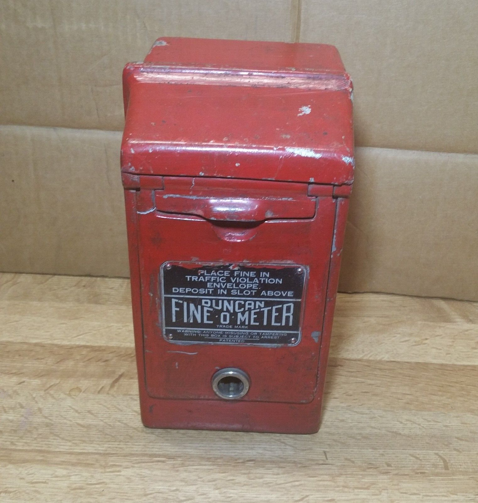 Vintage Duncan Fine-O-Meter 9"x6"x5" Trafic Violation Fine Collection Box