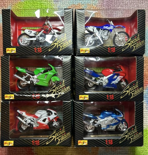 Set Of 6 Maisto Special Edition 1:18 Scale Kawasaki Honda