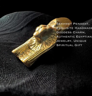 Sekhmet Pendant, Exquisite Handmade Goddess Charm, Authentic Egyptian Jewelry.