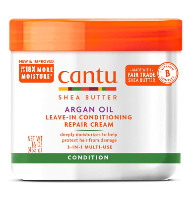 Cantu Leave-In Conditioning Repair Cream with Argan Oil, 16 Oz (Packaging May 