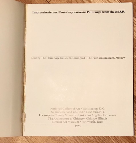 Impressionist and Post-Impressionist Paintings from the U.S.S.R. SC/1973