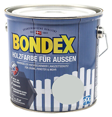 Bondex Holzfarbe für Aussen lichtgrau 2,5L BEULE Deckfarbe Wetterschutzfarbe