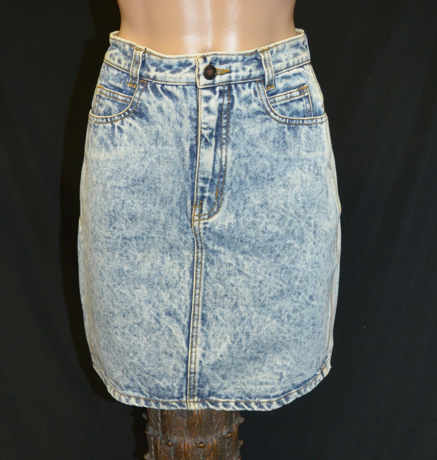 【BAON】Sandi Vintage Cat Washed Denim Long Skirt Yat Cat Sand Washed Maxi Denim Long Skirt - WONDER WONDER