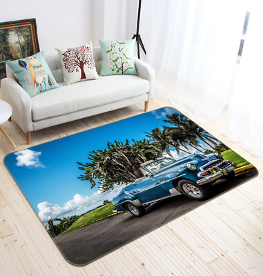 3D Coconut Tree Car A45 Transport Game Non Slip Rug Mat Photo Carpet Zoe